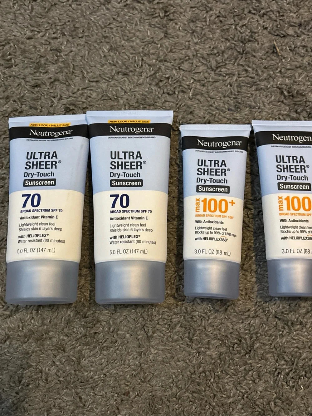 Neutrogena Ultra Sheer Dry-Touch Sunscreen Tubes in White and Black Accents